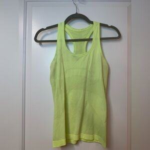 Lululemon Faded Zap Wild Lime Yellow Swiftly Tech Racerback Tank Seamless Top